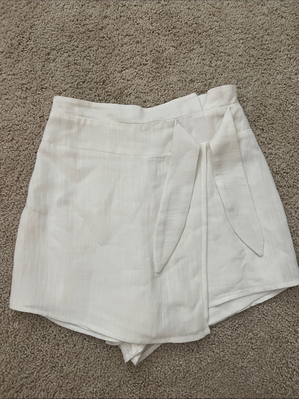 Cotton Candy La White Wrap-Front Skort with Side Tie